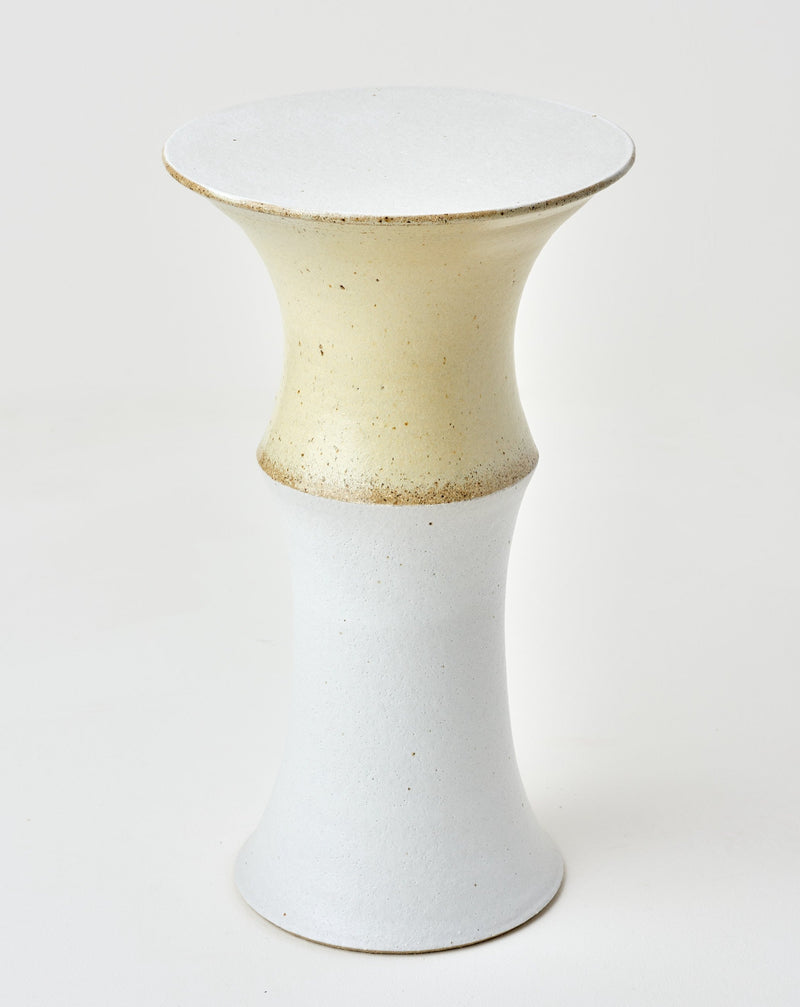 Alison Frith — 'Vanilla Slice'  Ceramic Plinth in White and Lemon