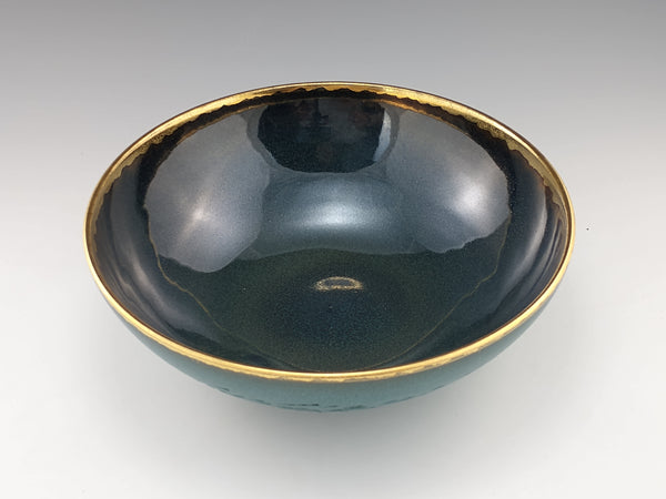 Timothy White — Bowl with Green Glaze and Gold Rim
