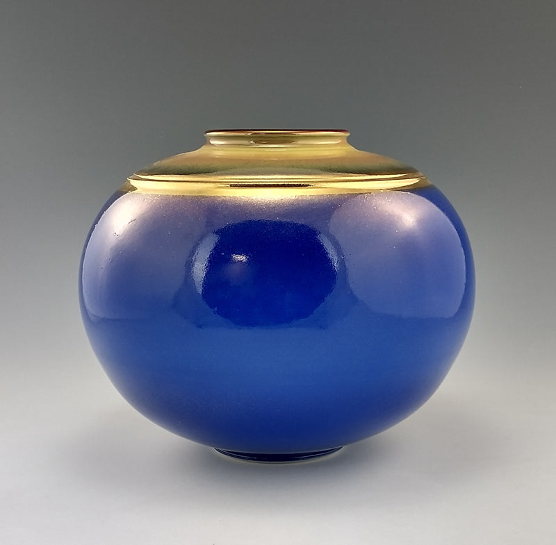 Timothy White — Vessel with Blue Glaze and Gold and Ruby Lustre