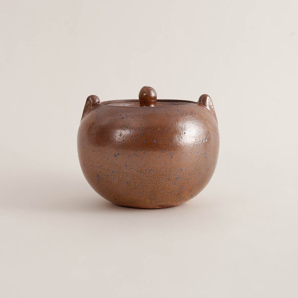 Adriana Christianson — Lidded Round Tea Jar in Shino Glaze