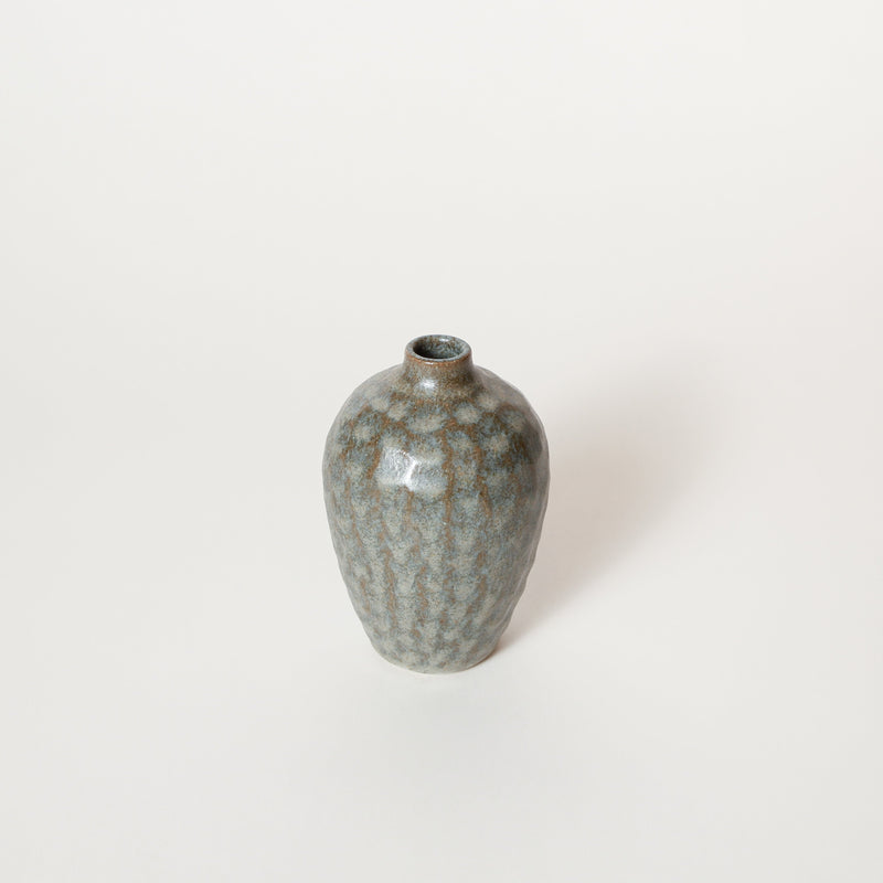 Asahi So —  Medium Carved Bud Vase in Sea Green