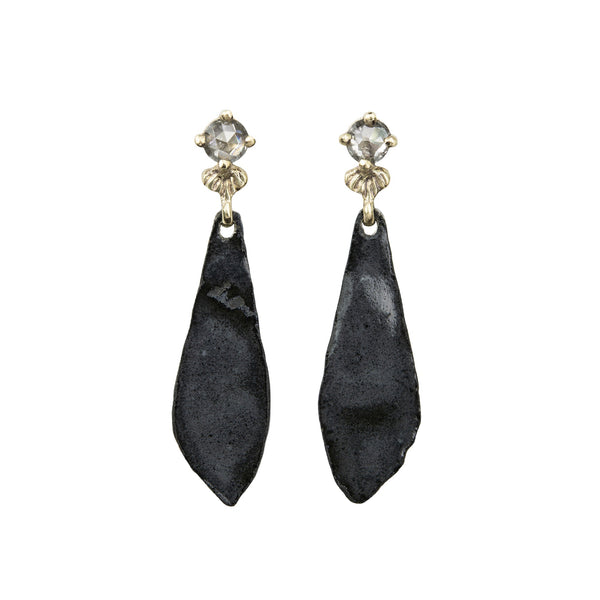 Aurelia Yeomans — 'Ancient Earth' Earrings with Grey Diamond