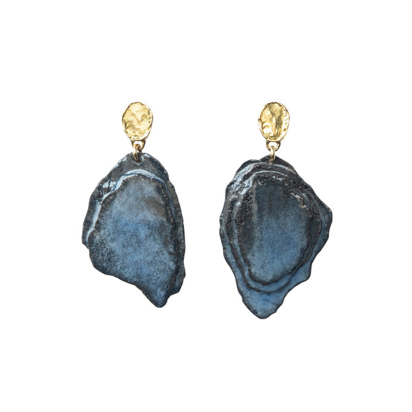 Aurelia Yeomans — Silver 'Nucleus Sky' Stud Earrings with Blue Topaz Jewellery Aurelia Yeomans | Craft