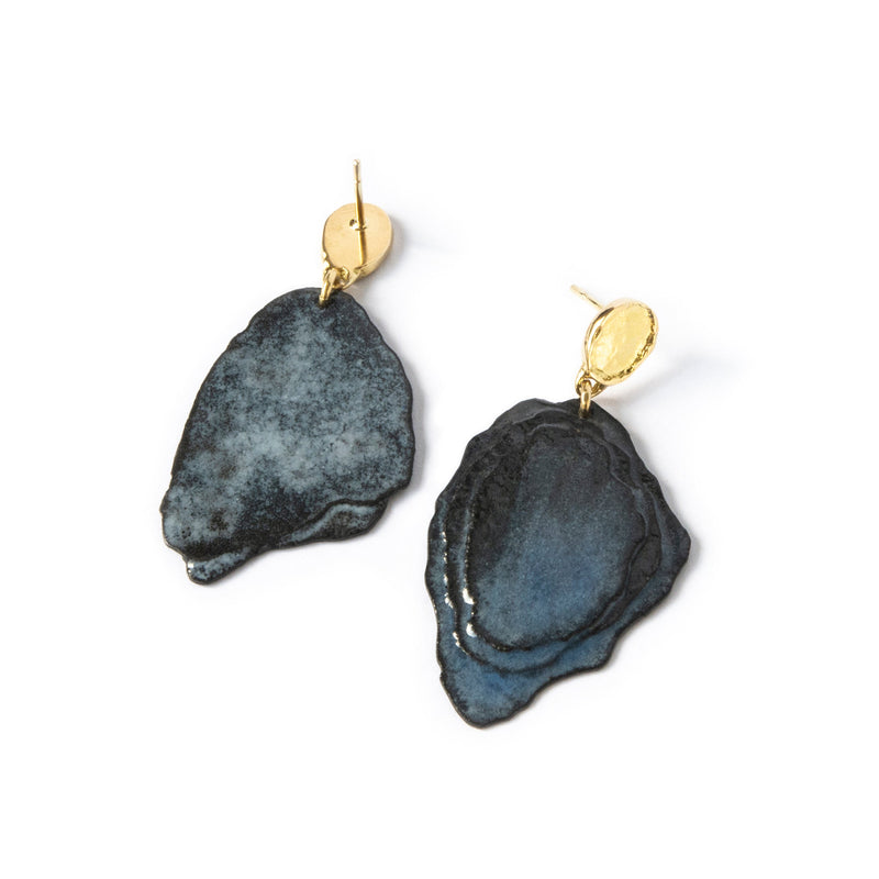 Aurelia Yeomans — 'Sun and Earth' Earrings in Gold with Enamel