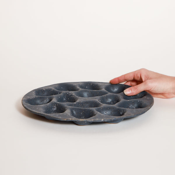 Christopher Plumridge  — '12' Oyster Plate in Crystaline Matt Black