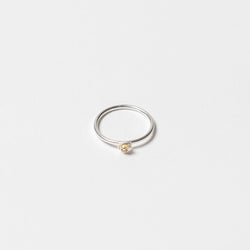 Shimara Carlow— Acorn Cup  Ring in Sterling Silver with White Diamond