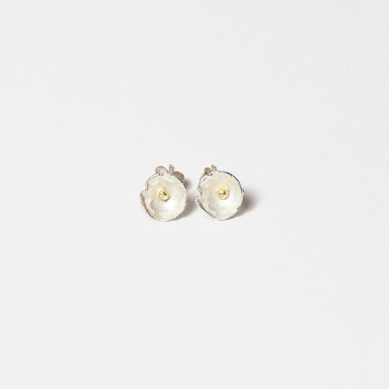 Shimara Carlow— XXS Acorn Stud Earrings in Sterling Silver with White Diamonds