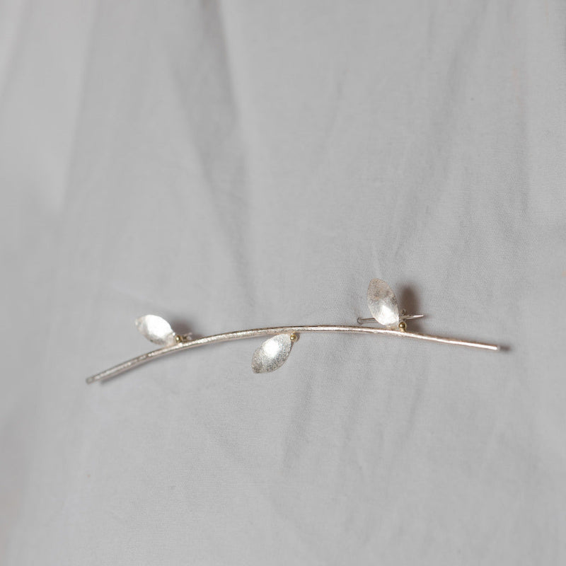 Shimara Carlow— Silver Leaf Brooch in Sterling Silver