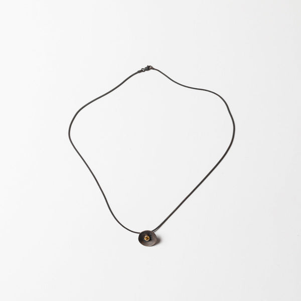 Shimara Carlow — Daisy Pendant with Citrine in Oxidised Sterling Silver