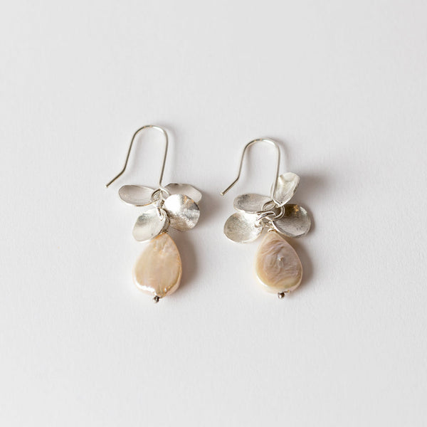Mary Odorcic — Pinecone Hook Earrings with White Pearl
