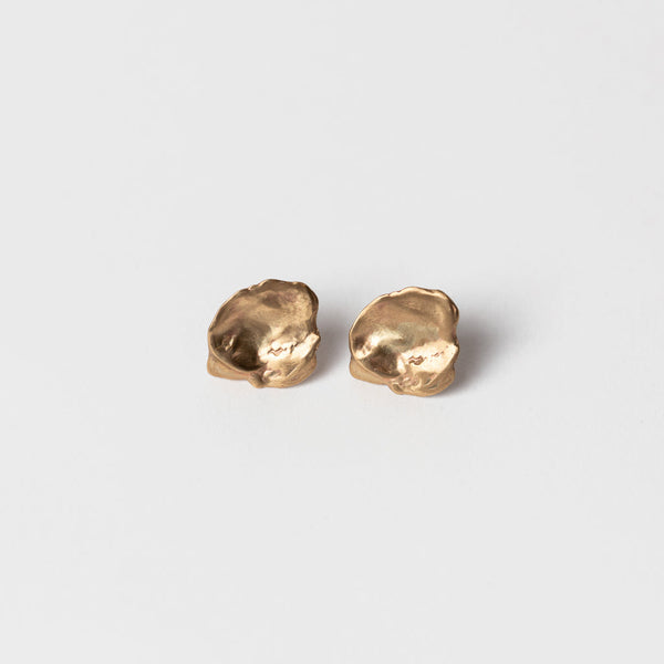 Mary Odorcic —Large 9ct Yellow Gold 'Keshi' Stud Earrings