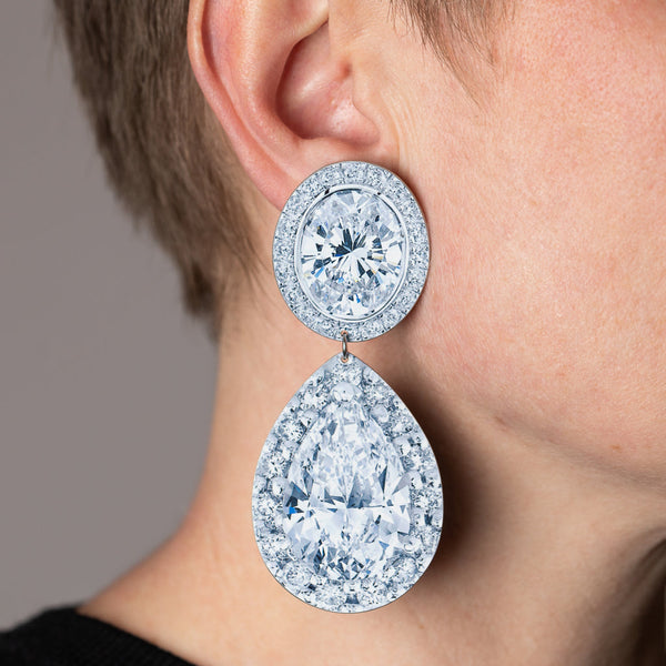 Anna Davern — Medium Pear Diamond & Rocks Earrings