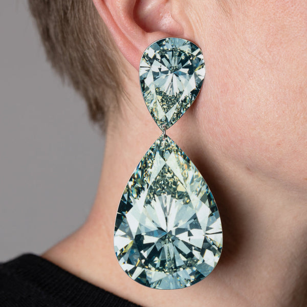 Anna Davern — Large Pear Diamond Rocks Earrings