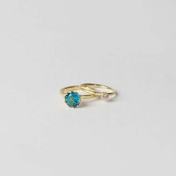 Shimara Carlow – London Blue Ring Stack in Topaz and Diamond, 2022