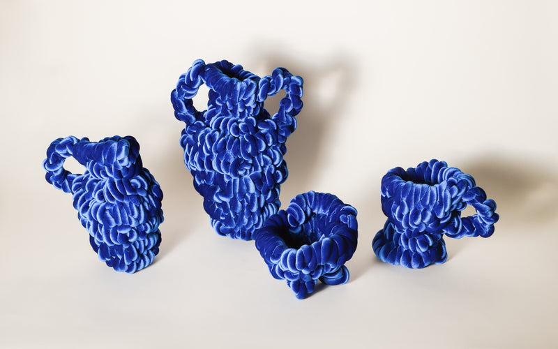 Caro Pattle — Mini Cup Sculpture Blue Velvet Limited Edition - Preorder