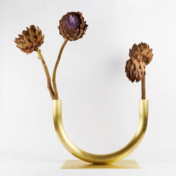 Anna Varendorff, ACV Studio — Oversized 'Chubby' Thick Tube Vase in Brass