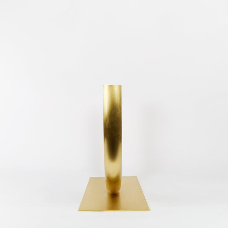 Anna Varendorff, ACV Studio — Oversized 'Chubby' Thick Tube Vase in Brass