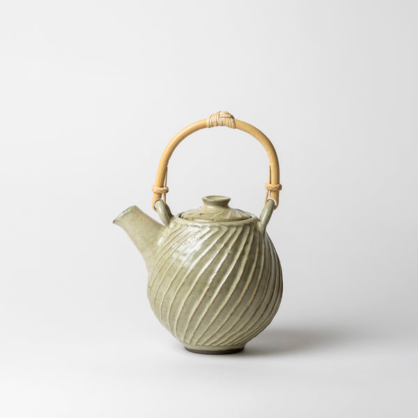 Terunobu Hirata — Carved Teapot in Pale Green