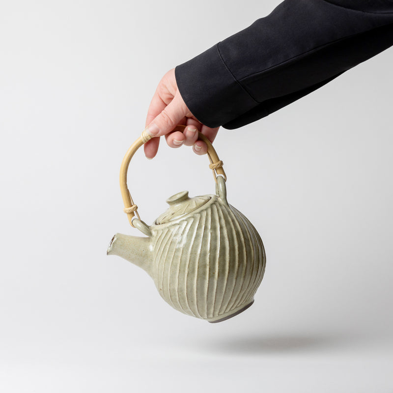 Terunobu Hirata — Carved Teapot in Pale Green