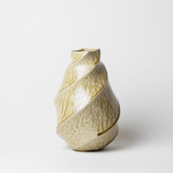 Terunobu Hirata — Carved Vase in Olive Green