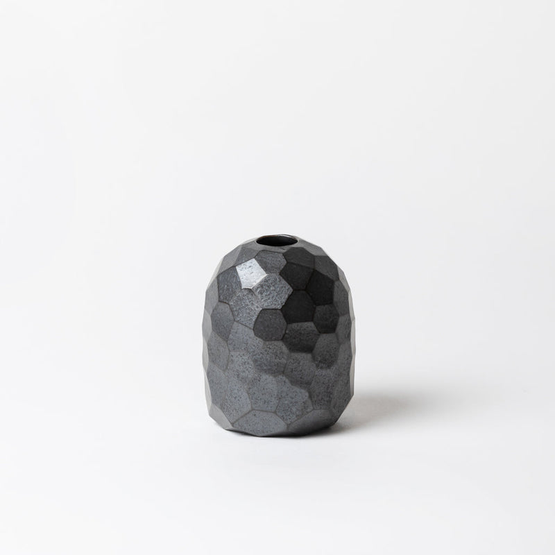 Minna Graham — Small Faceted Bud Vase in Black