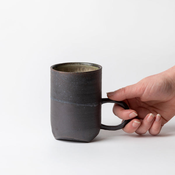 Minna Graham — Carved Mug with Handle in Black and Ash