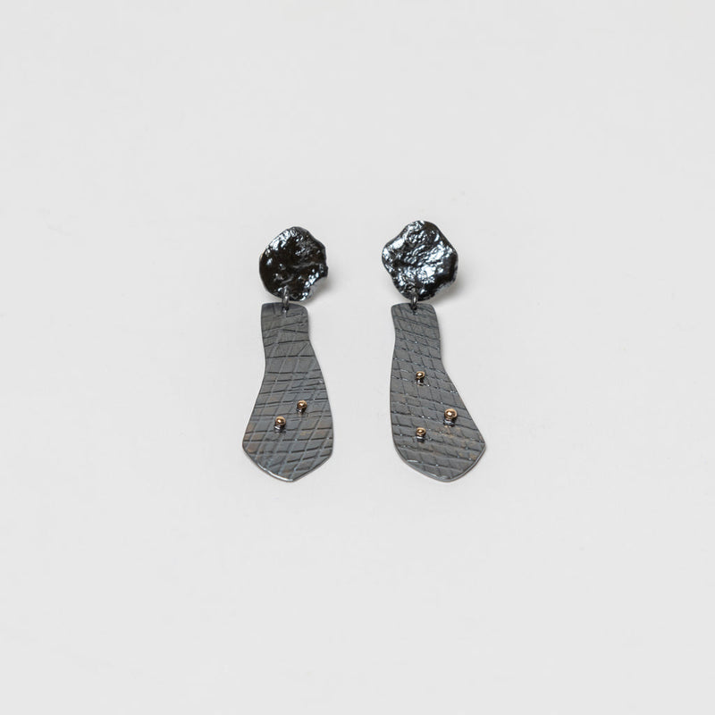 Tara Lofhelm - Texture Study #2 Earrings In Silver and Gold