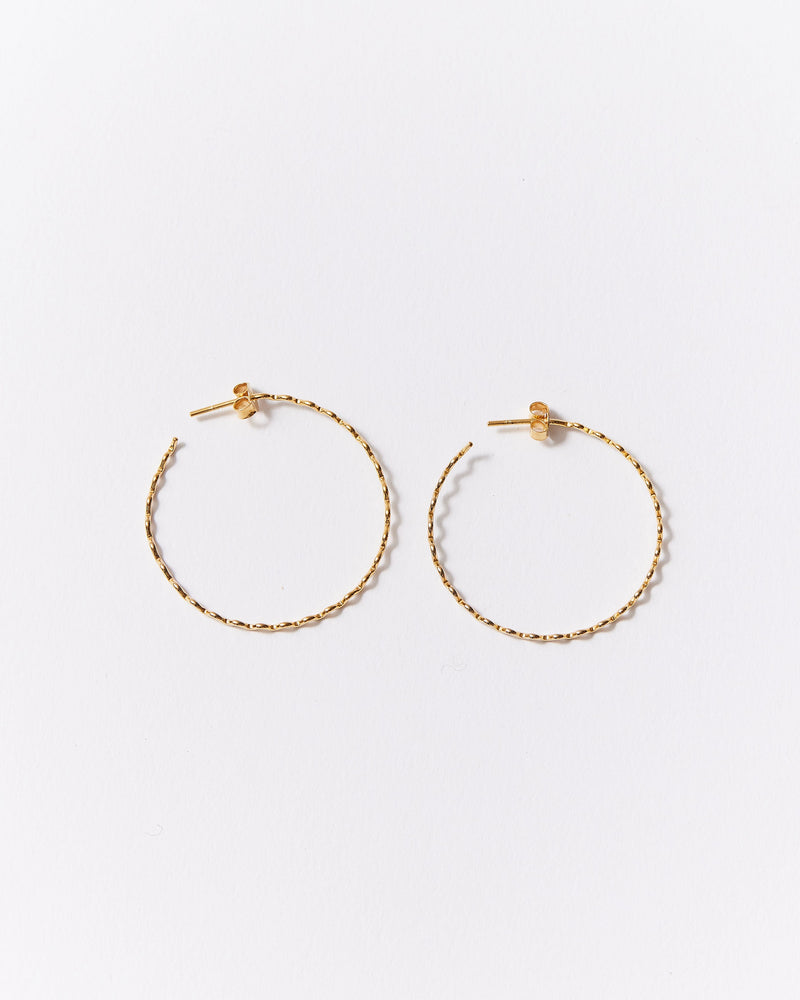 Daria Fox —  Large 'Crinkle' Hoop Earrings in Yellow Gold Plate