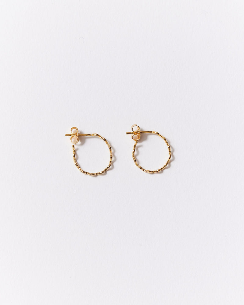 Daria Fox —  Small 'Crinkle' Hoop Earrings in Yellow Gold Plate
