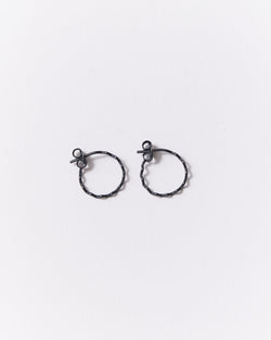 Daria Fox —  Small 'Crinkle' Hoop Earrings in Black