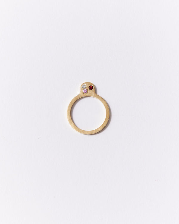 Daria Fox —  'Three Sisters' 9ct Gold Ring with Diamond, Sapphire and Garnet