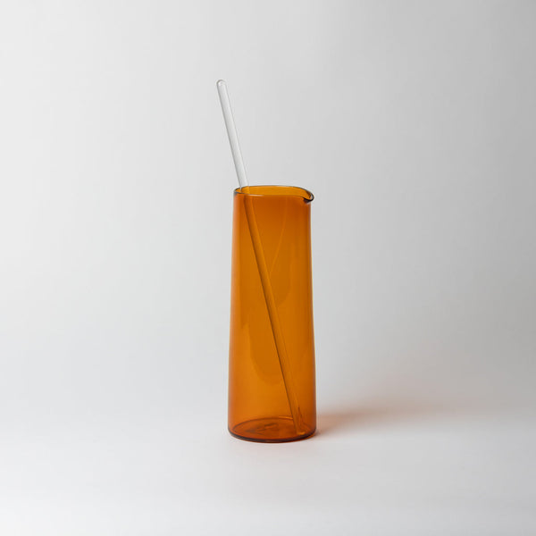 Katie-Ann Houghton — Hand Blown Apricot 'Block' Glass Carafe with Stirrer