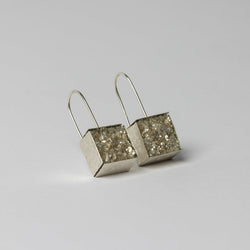 Elfrun Lach — Sugar Cube Mica Earrings in Silver