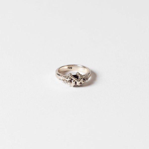 Darius Rust —Silver Caged Ruby Ring’ | SHOP@Craft