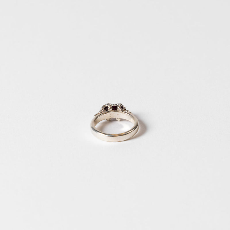 Darius Rust —Silver Caged Ruby Ring’