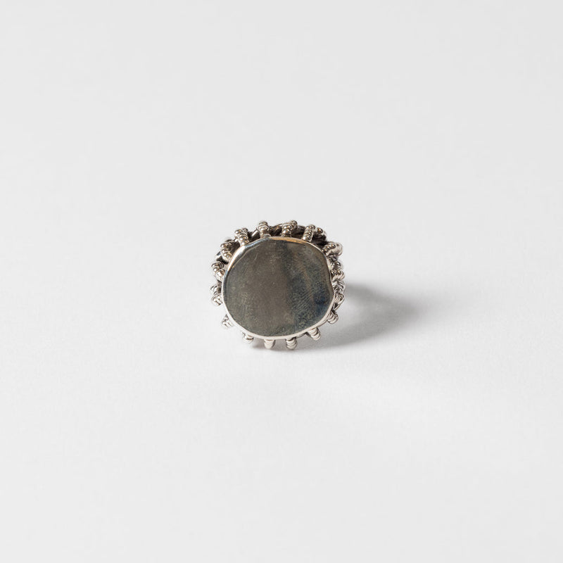 Darius Rust —Granulated Detail Twisted Silver Ring’