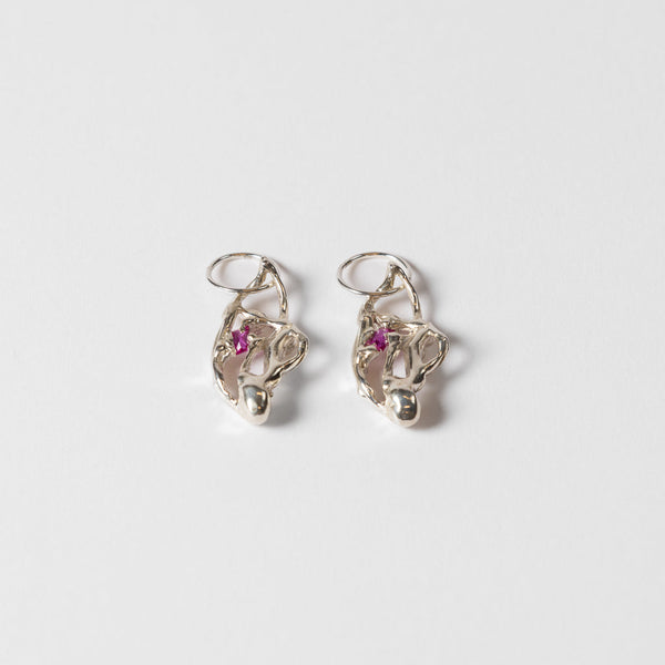 Darius Rust —Pink Sapphire Slime Freeform Earrings’