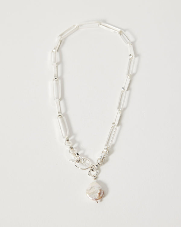 Bobby Corica — 'Cintura' Silver Necklace with Freshwater Pearl