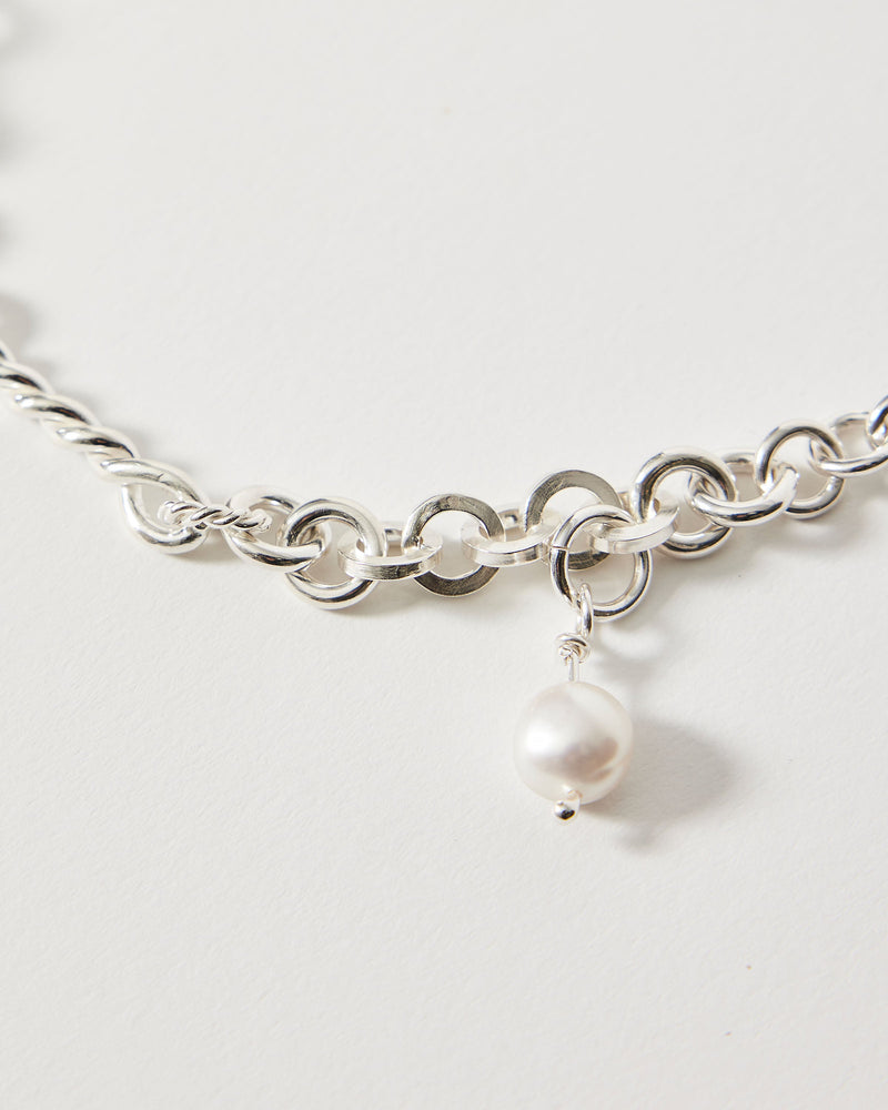 Bobby Corica — 'Etere' Silver Necklace with Freshwater Pearls