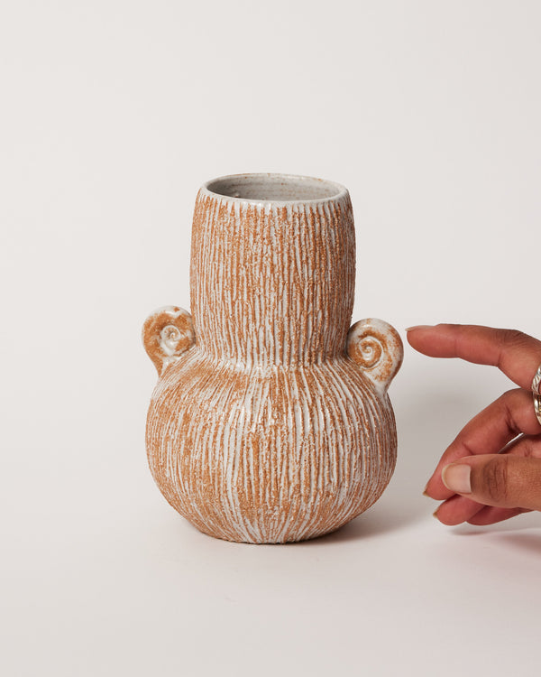 Lene Kuhl Jakobsen — Small Craved 'Gumnut' Vessel with Spirals
