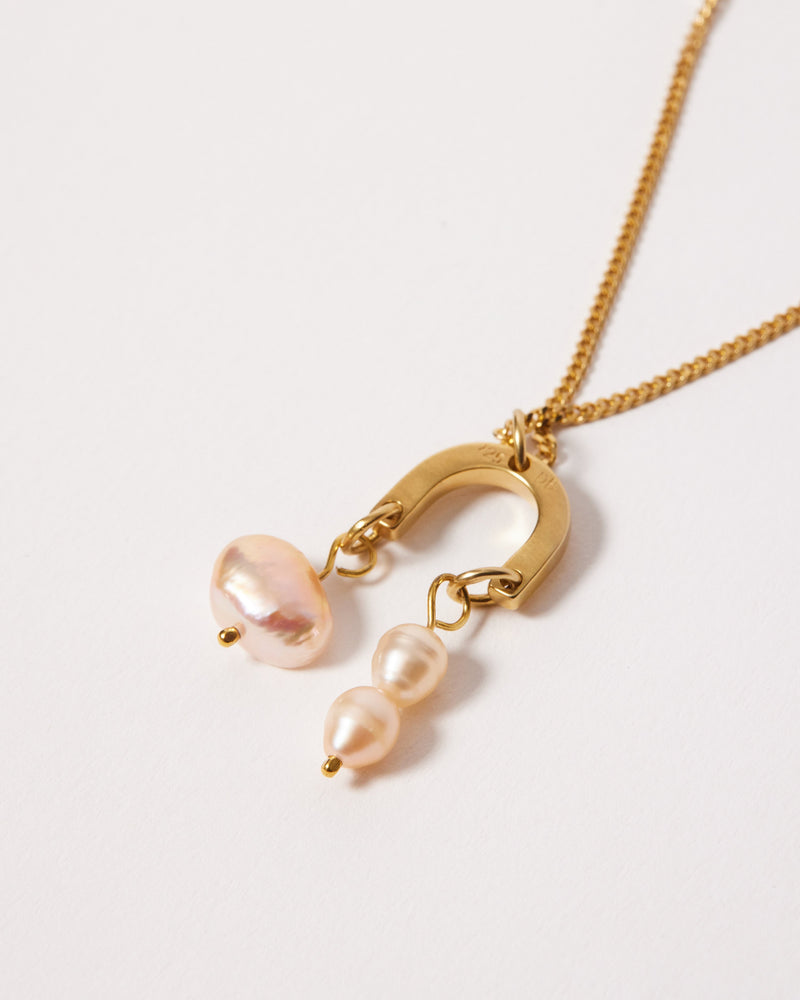 Danielle Barrie — Small Gold Swell Necklace with Pearls