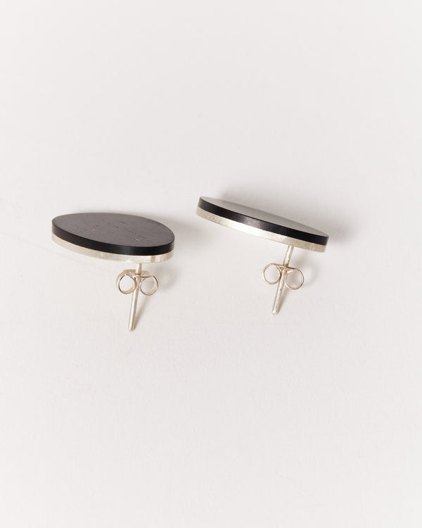 Brendon Collins — 'Pebble' Earrings in Ebony and Silver
