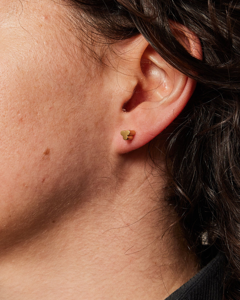 Danielle Barrie — 'Polka Studs' Earrings in Yellow Gold Plate