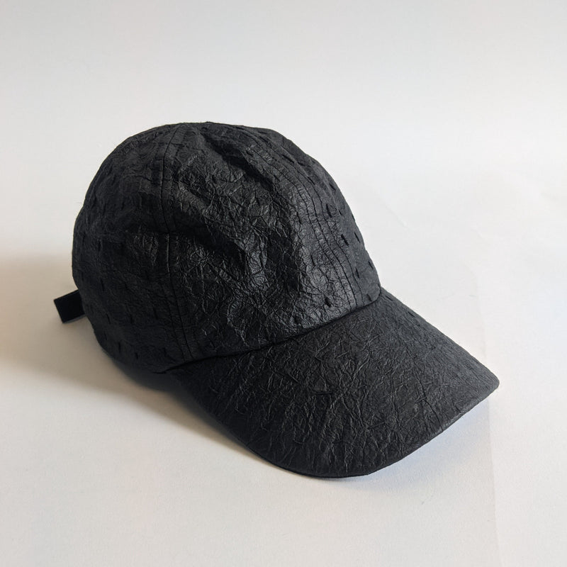DNJ — Waxed Japanese Paper Cap in Black on Black