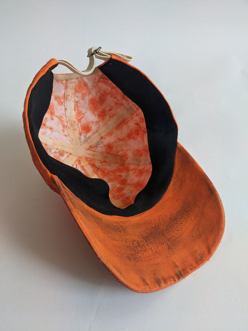 DNJ — Waxed Japanese Paper Leather Cap in Dirty Hi-Vis