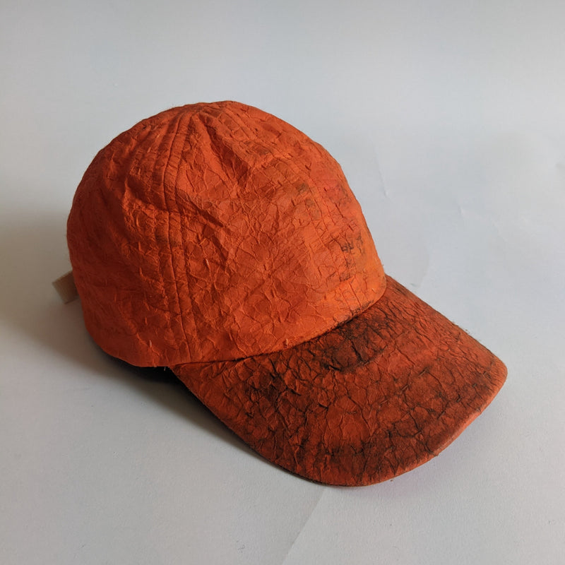 DNJ — Waxed Japanese Paper Leather Cap in Dirty Hi-Vis
