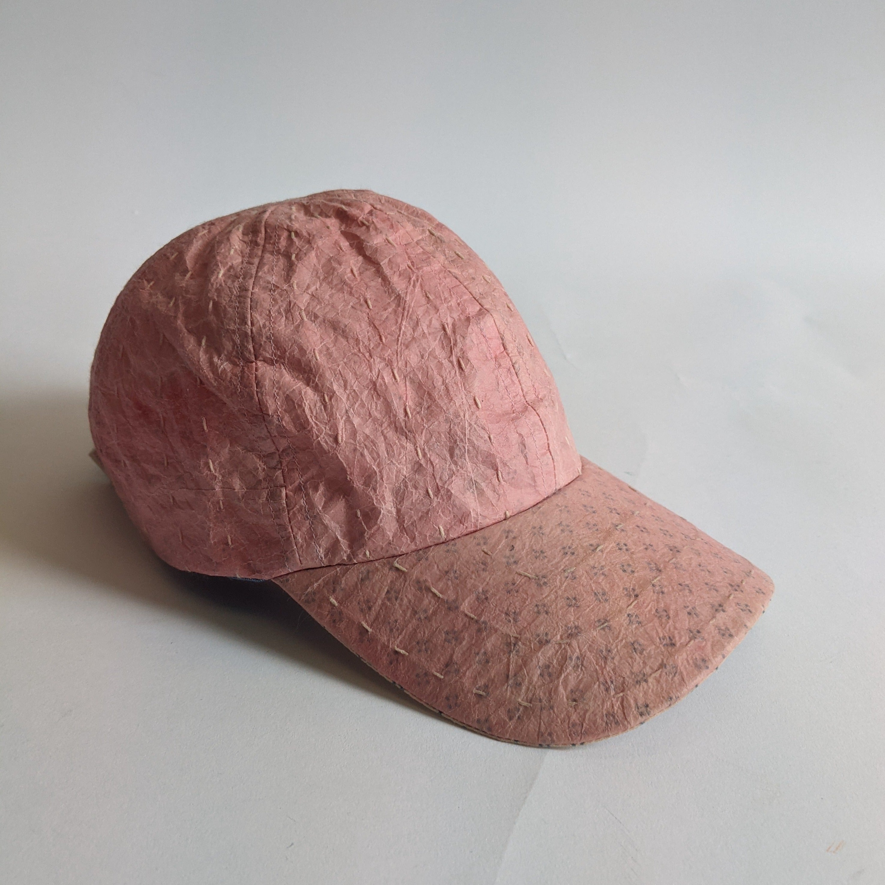 DNJ — Waxed Japanese Paper Leather Cap in Baby Pink SHOPCraft