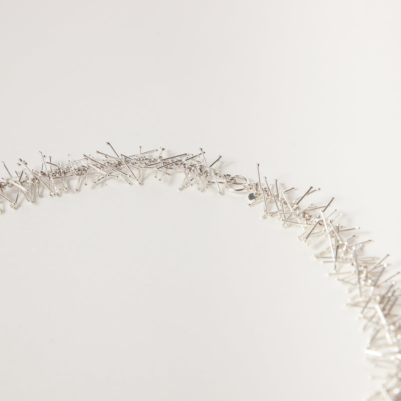 Felicity Jane Large — Silver Tinsel Necklace Mid-length