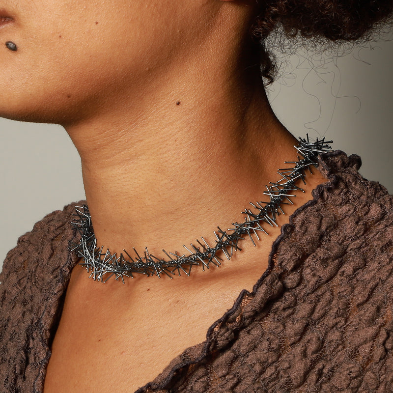 Felicity Jane Large — Oxidised Tinsel Necklace Choker