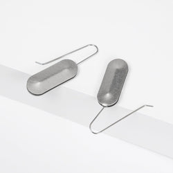 Ferro Forma — Small Oval Earrings in Stainless Steel